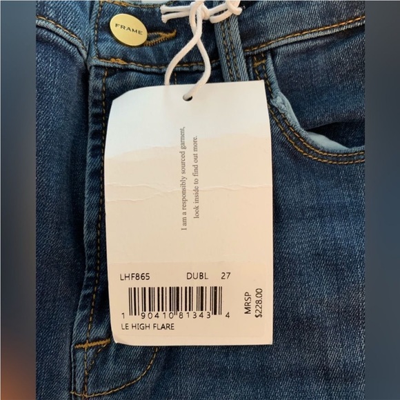 Frame NWT Le High Flare high rise button fly flare leg jeans Size 27 - Picture 10 of 15
